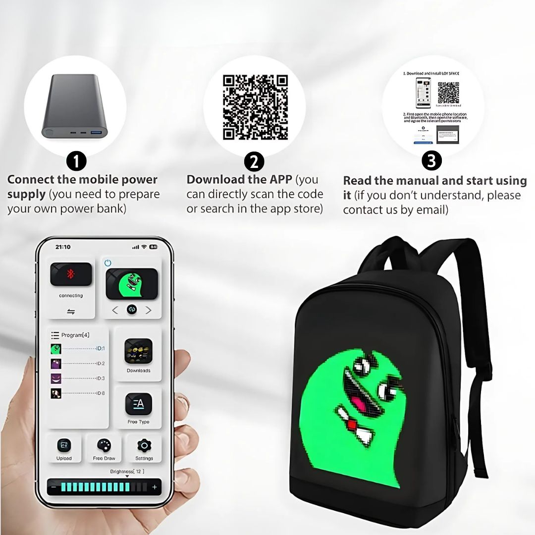 Pixel Pack – Moto LED Backpack