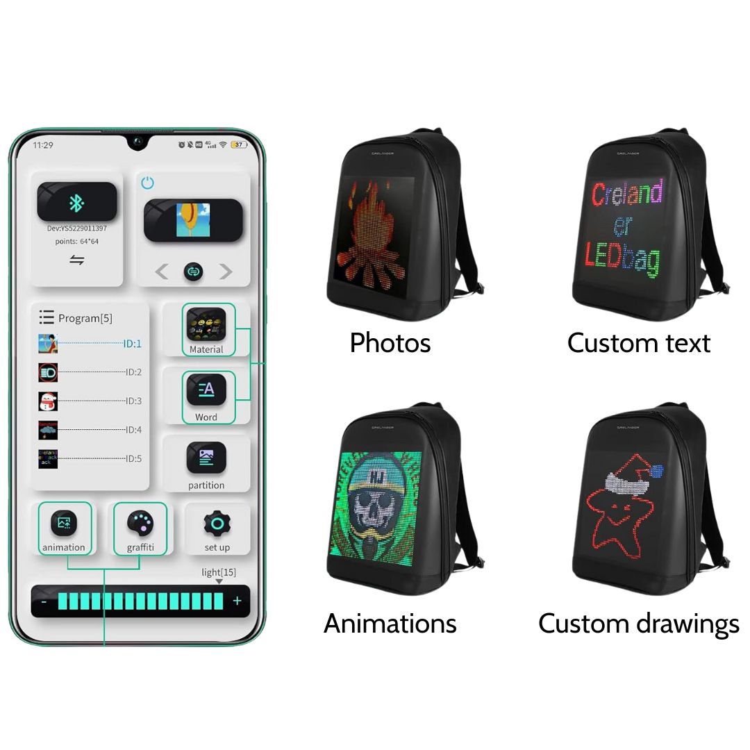 Pixel Pack – Moto LED Backpack